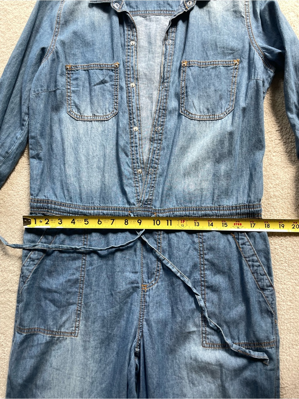 Dollhouse Light Blue Denim Utility Jumpsuit - Picture 4 of 5